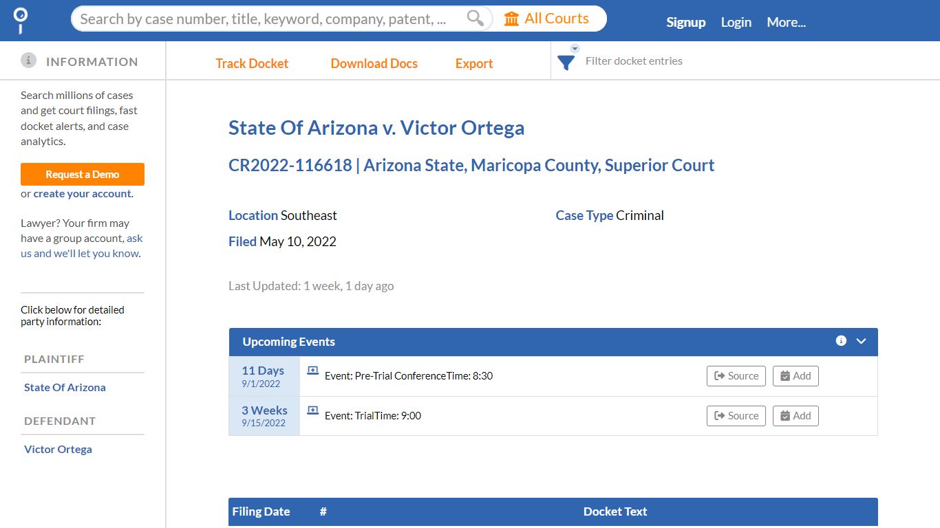 State Of Arizona v. Victor Ortega, CR2022-116618 (Arizona State ...